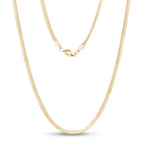 Halsketten für Frauen - 4mm Gold Fischgrätenkette Halskette