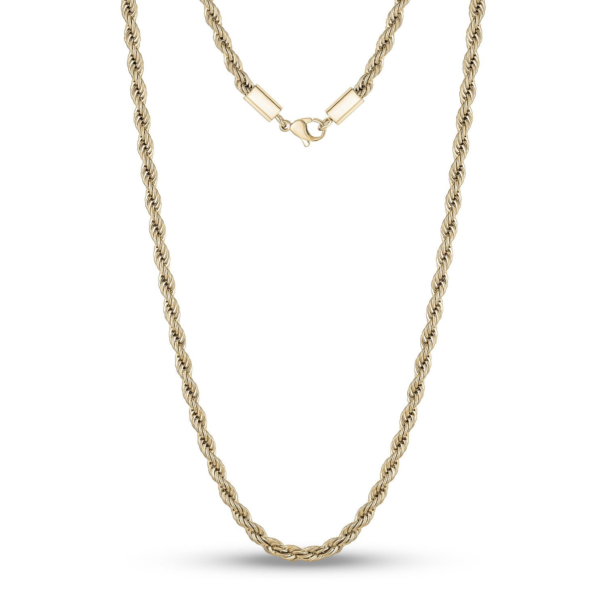 Damen-Halsketten - 4mm Damen Gold gedrehtes Seil Stahlkette Halskette