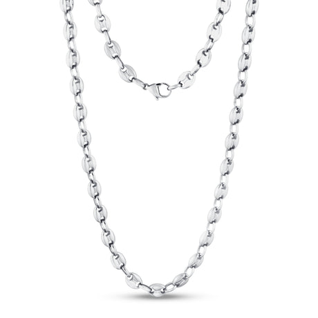 Halsketten für Frauen - 6mm Stahl Kaffeebohnen-Gliederkette