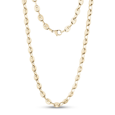 Halsketten für Frauen - 6mm Gold Kaffeebohnen-Gliederkette